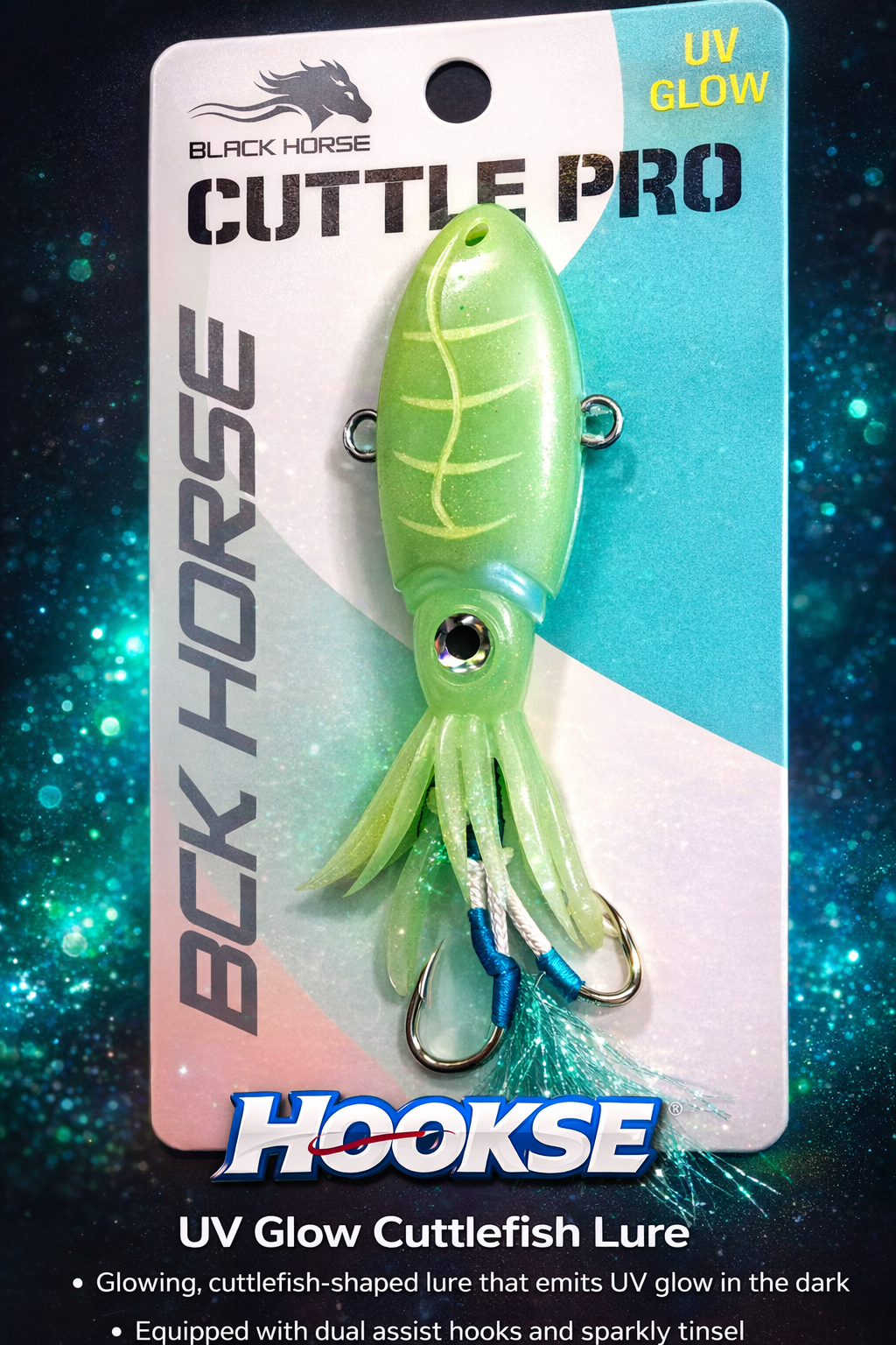 UV Glow Cuttlefish Lure Fluorescently Lighted Squid Bait
